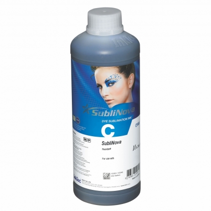 Botella 1 litro tinta sublimación SubliNova Cian