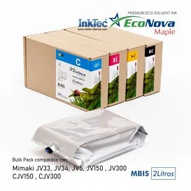 Tinta compatível com Mimaki SS21 e Mimaki BS4 - saco eco-solvente EcoNova MAPLE 2L