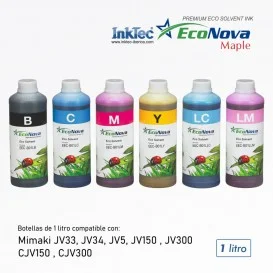 Tinta compatível com Mimaki SS21 e BS4, garrafa InkTec EEC 1L eco-solvente EcoNova MAPLE