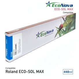 Cartucho de tinta EcoSolvente Roland Eco-Sol MAX de InkTec. Color cian