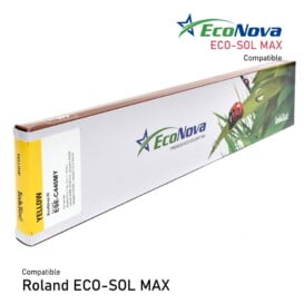 Cartucho de tinta EcoSolvente Roland Eco-Sol MAX de InkTec. Color amarillo