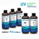 Série UvioNova FK | Tintas UV flexíveis para impressoras LED UV com cabeças Kyocera, Ricoh - garrafa de 1L - branco-branco